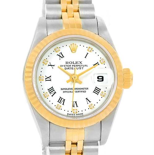 Photo of Rolex Datejust Steel Yellow Gold Roman Diamond Dial Ladies Watch 79173