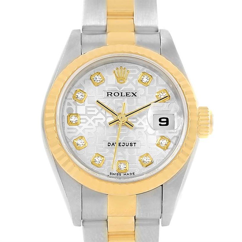 Rolex Datejust Steel Yellow Gold Jubilee Diamond Dial Watch 79173 SwissWatchExpo