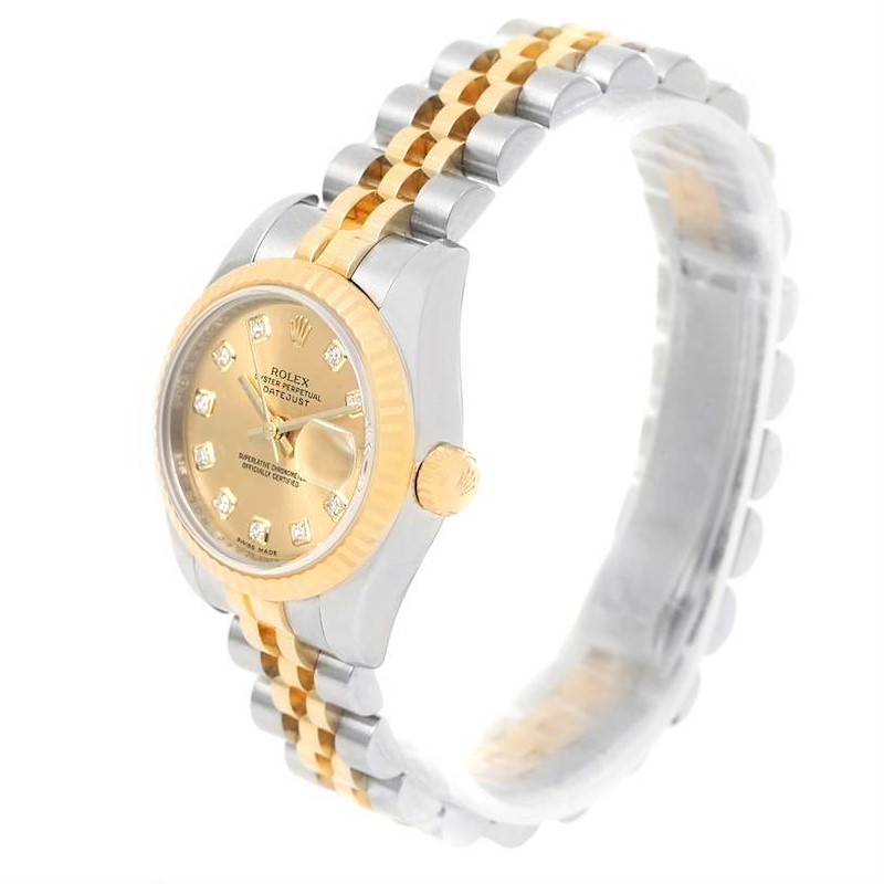 Rolex Datejust Steel 18K Yellow Gold Diamond Dial Watch 179173 SwissWatchExpo