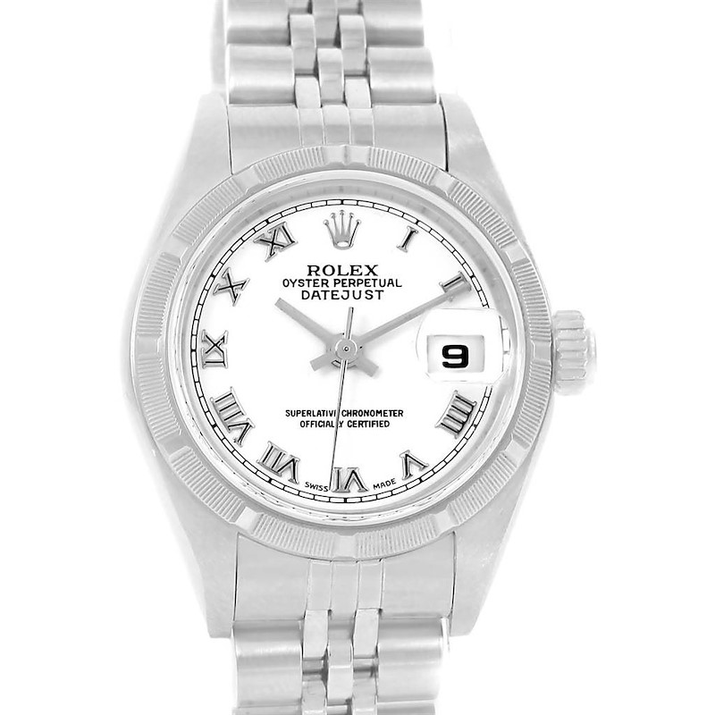 Rolex Datejust Stainless Steel Whte Roman Dial Ladies Watch 79190 SwissWatchExpo