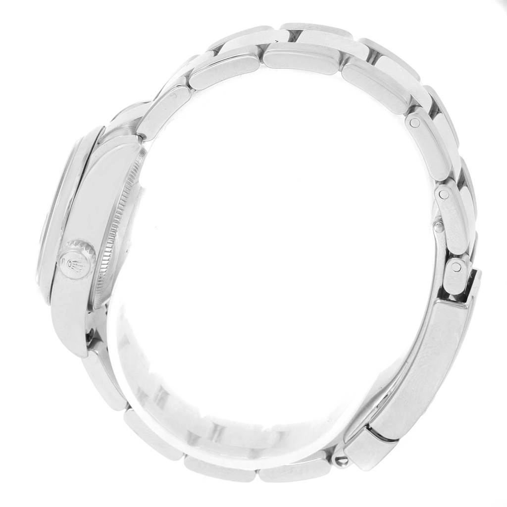 This image shows the side view of a Rolex Datejust 179160 Women's Stainless Steel Pink Dial 179160 Women's Stainless Steel Pink Dial watch, focusing on the bracelet and case.