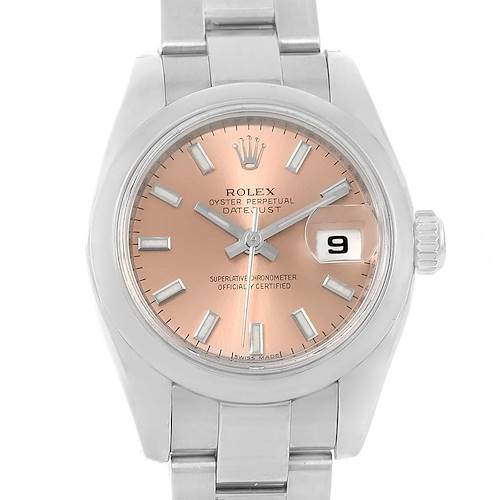 Photo of Rolex Datejust Rose Baton Dial Stainless Steel Ladies Watch 179160