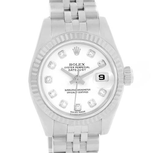 Photo of Rolex Datejust Steel White Gold Diamond Dial Ladies Watch 179174