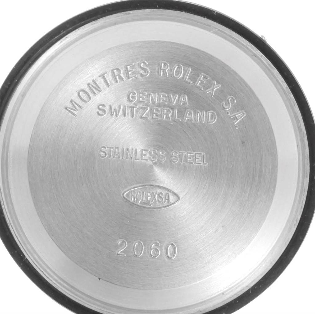 The image shows the interior case back of a Rolex Datejust 79163 Women's Steel and Gold (two tone) Champagne Dial 79163 Women's Steel and Gold (two tone) Champagne Dial watch, indicating "STAINLESS STEEL" and "MONTRES ROLEX S.A."