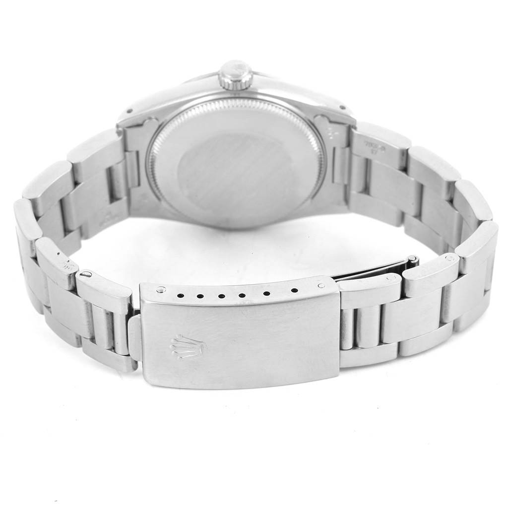 The image shows the backside and clasp of a Rolex Datejust 67514 Women's Stainless Steel White Dial 67514 Women's Stainless Steel White Dial watch.