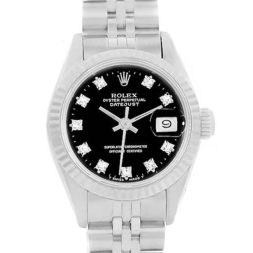 Photo of Rolex Datejust Ladies Steel White Gold Diamond Watch 69174 Box
