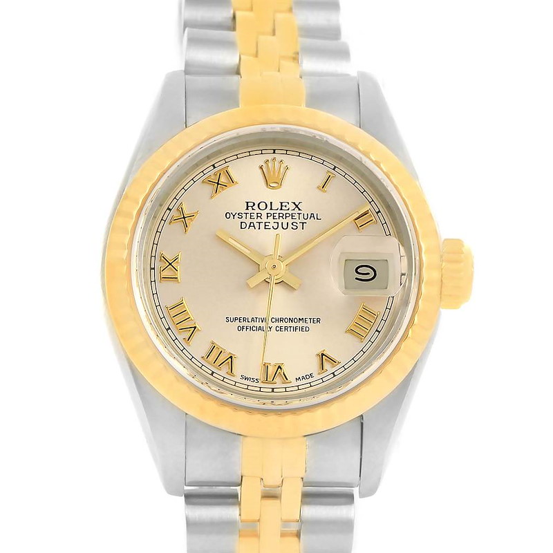 Rolex Datejust Steel 18k Yellow Gold Champagne Dial Ladies Watch 69173 SwissWatchExpo