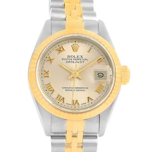 Photo of Rolex Datejust Steel 18k Yellow Gold Champagne Dial Ladies Watch 69173