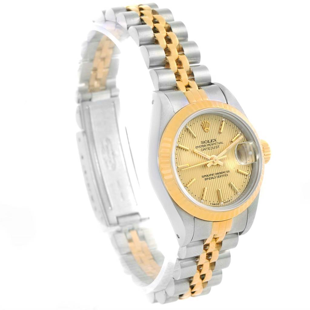 Rolex Datejust Steel 18K Yellow Gold Tapestry Dial Ladies Watch 69173 ...