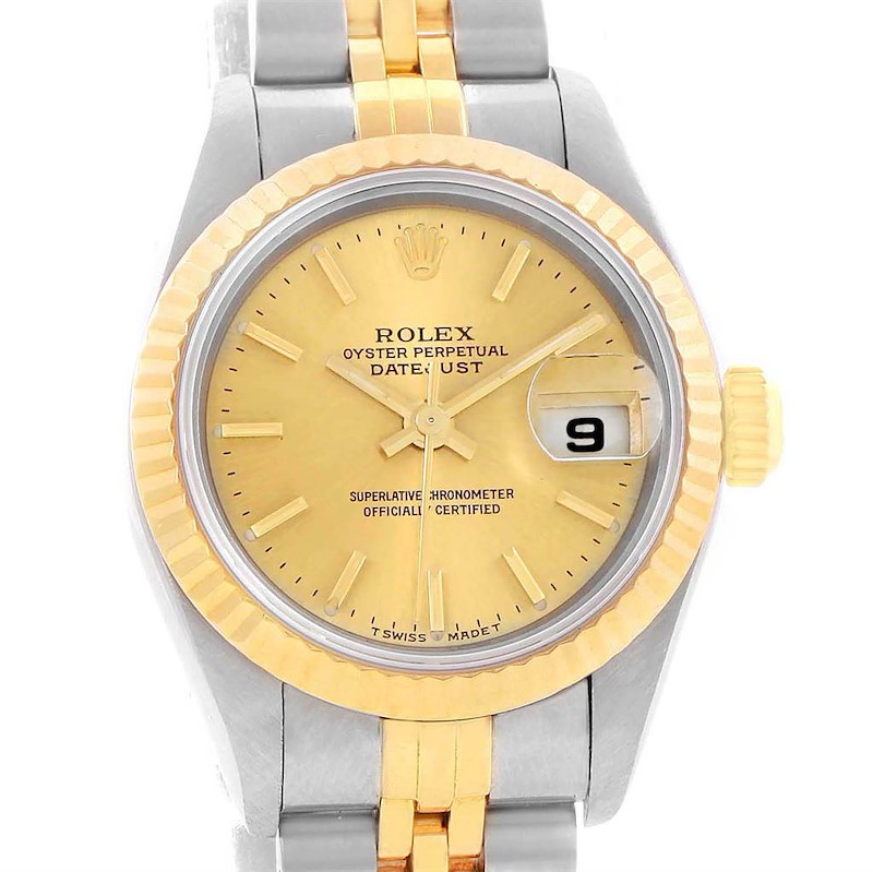 Rolex Datejust Steel 18K Yellow Gold Ladies Watch 69173 Box Papers SwissWatchExpo