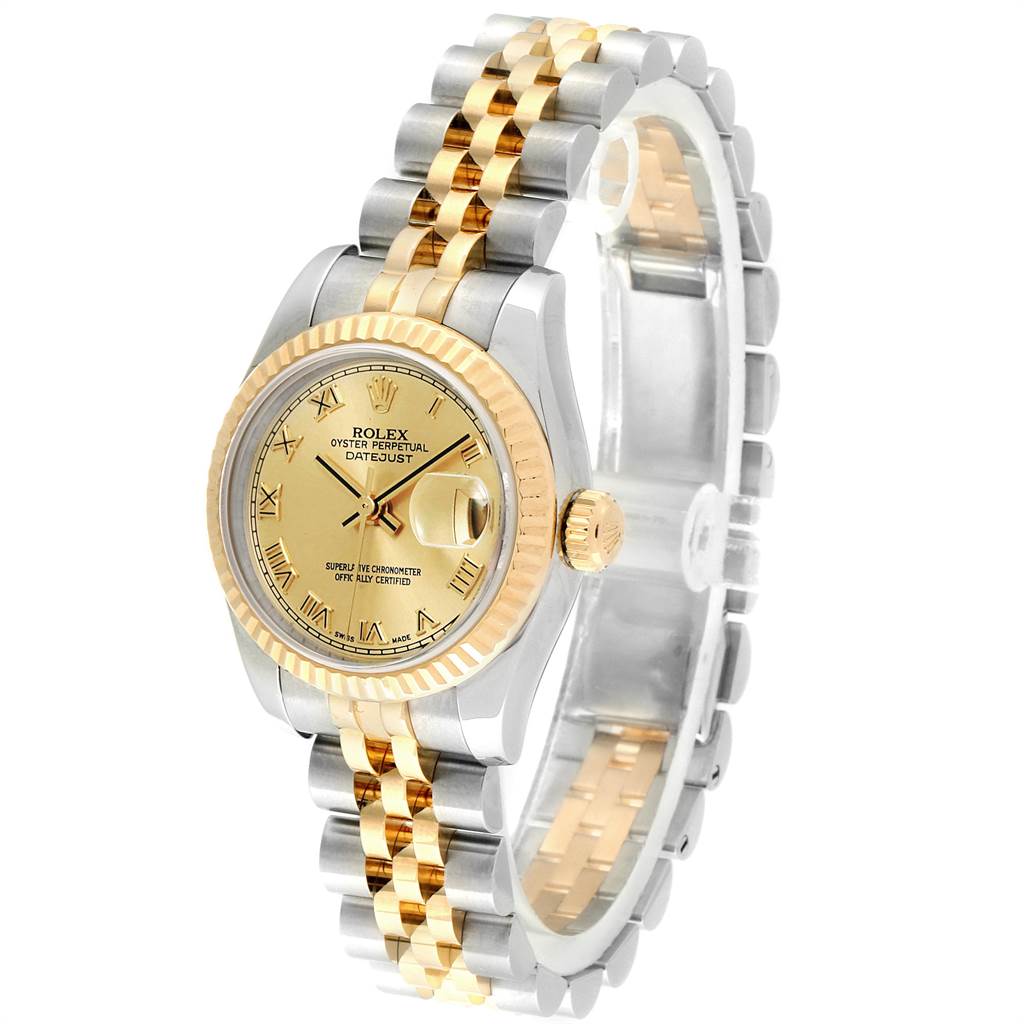 Rolex Datejust Ladies Steel 18K Yellow Gold Roman Dial Watch 179173 ...