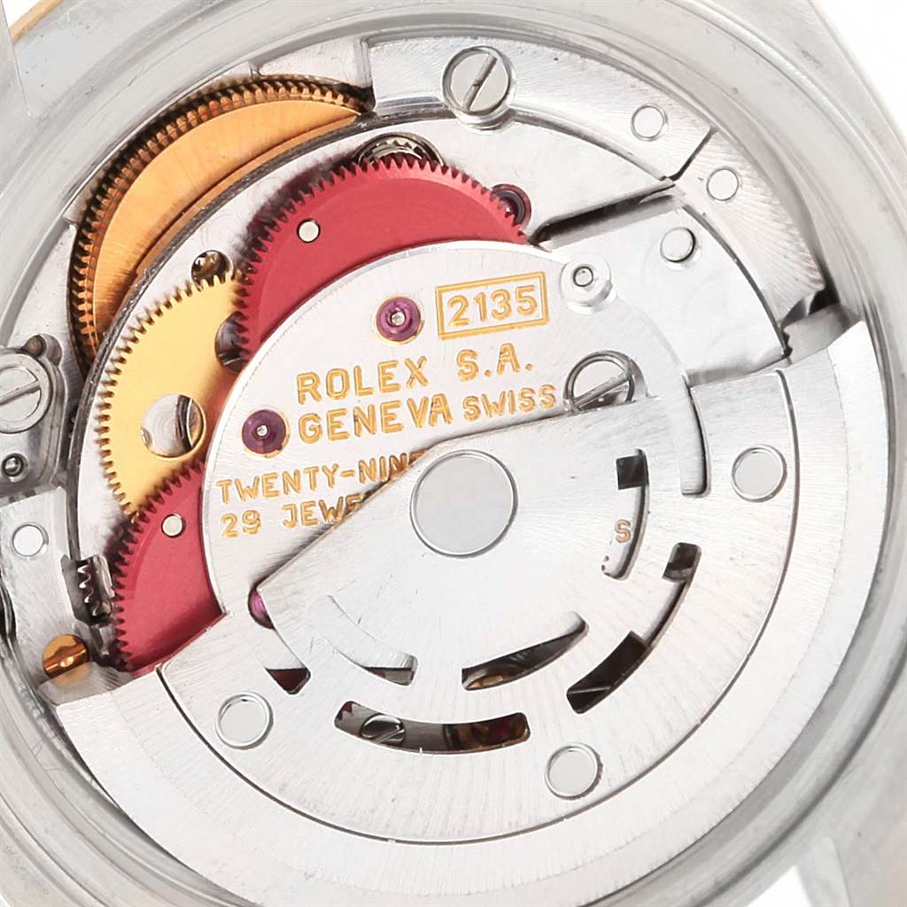 This image shows the movement mechanism of the Rolex Datejust 69173 Women's Stainless Steel Champagne Dial 69173 Women's Stainless Steel Champagne Dial watch.