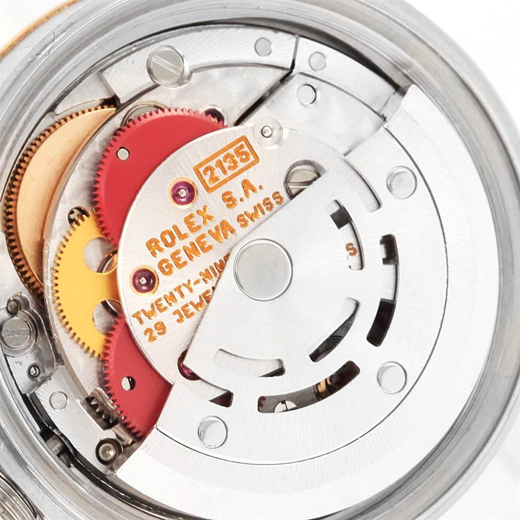 This image shows the internal movement mechanism of the Rolex Datejust 69173 Women's Stainless Steel Champagne Dial 69173 Women's Stainless Steel Champagne Dial watch model, viewed from the back.