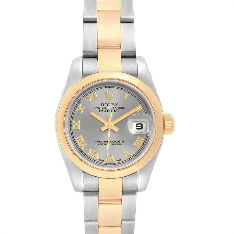 Rolex Datejust 26 Steel Yellow Gold Slate Dial Ladies Watch 179163 SwissWatchExpo