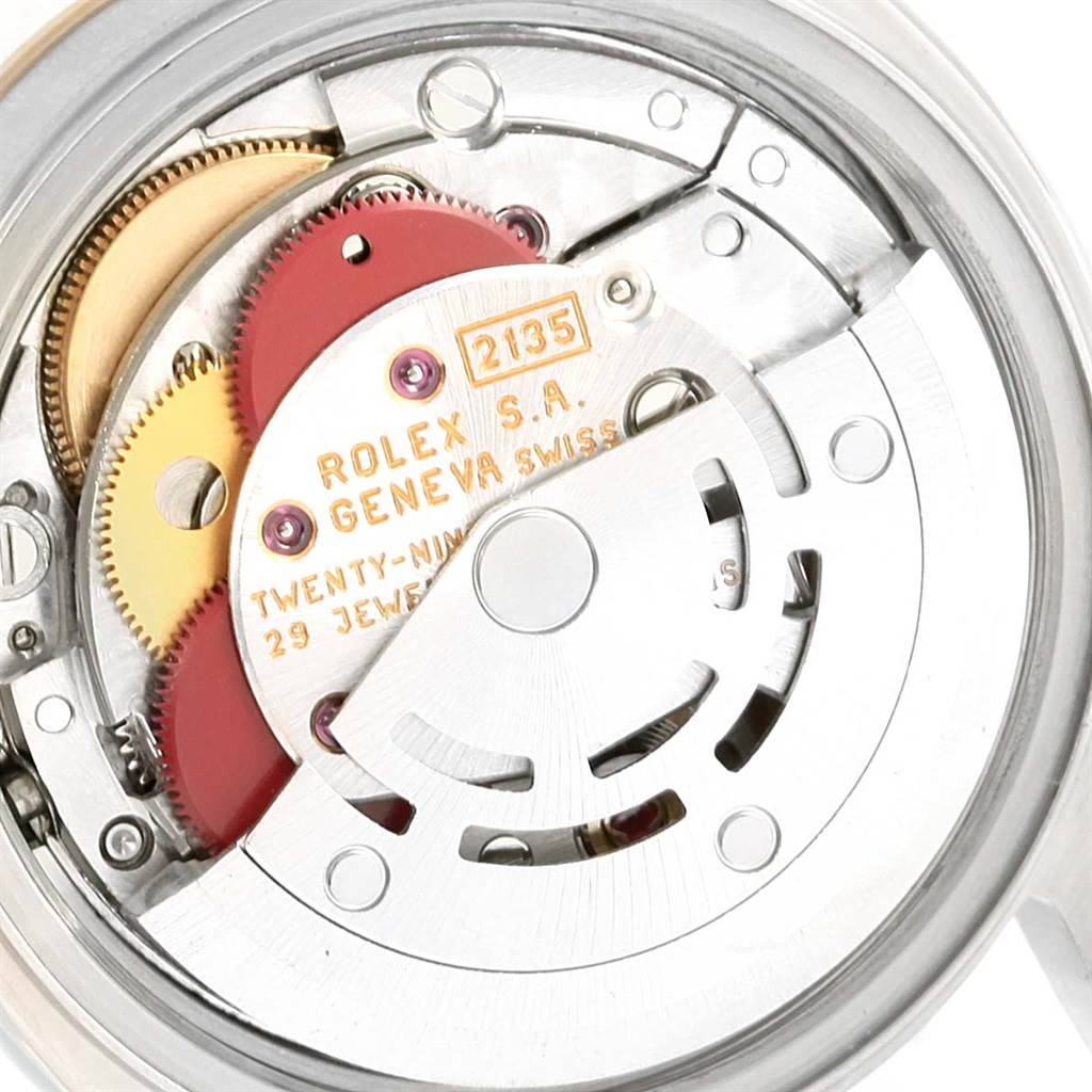 The image shows the internal mechanism and movement of a Rolex Datejust 69173 Women's Stainless Steel Champagne Dial 69173 Women's Stainless Steel Champagne Dial model.