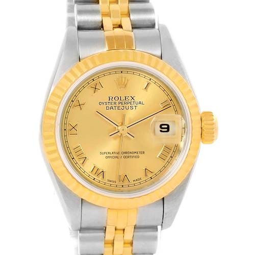 Photo of Rolex Datejust Steel 18K Yellow Gold Roman Dial Ladies Watch 79173