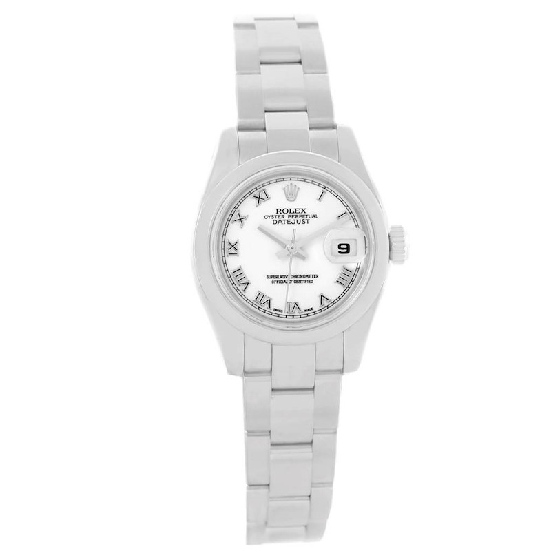 Rolex Datejust White Roman Dial Ladies Watch 179160 Box Papers SwissWatchExpo