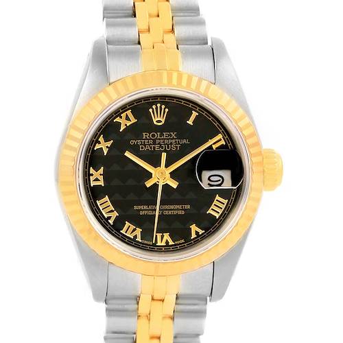Photo of Rolex Datejust Steel Yellow Gold Roman Pyramid Dial Ladies Watch 69173