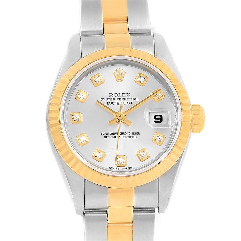 Rolex Datejust Ladies Steel Yellow Gold Diamond Watch 79163 Box Papers SwissWatchExpo