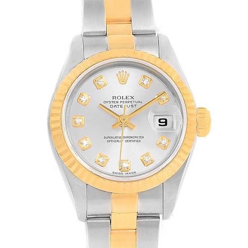 Photo of Rolex Datejust Ladies Steel Yellow Gold Diamond Watch 79163 Box Papers