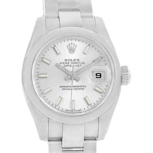 Photo of Rolex Datejust Silver Baton Dial Steel Ladies Watch 179160