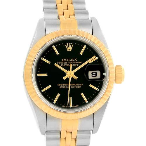 Photo of Rolex Datejust Steel 18K Yellow Gold Black Dial Ladies Watch 79173