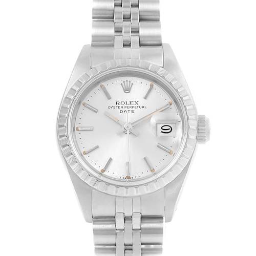 Photo of Rolex Date Silver Baton Dial Automatic Steel Ladies Watch 69240