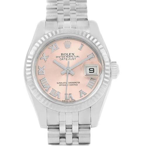 Photo of Rolex Datejust Steel White Gold Rose Dial Ladies Watch 179174 Box Papers