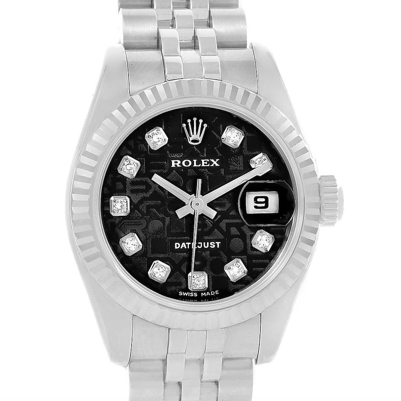 Rolex Datejust Steel White Gold Jubilee Diamond Dial Ladies Watch 179174 SwissWatchExpo