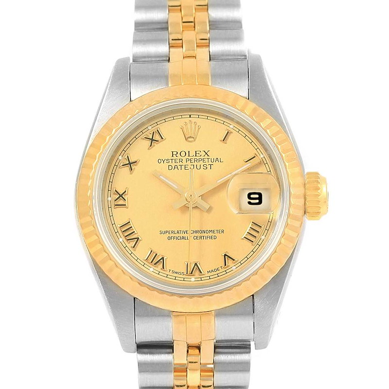 Rolex Datejust 26 Steel Yellow Gold Roman Dial Ladies Watch 69173 SwissWatchExpo