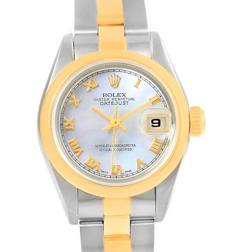 Photo of Rolex Datejust Steel Yellow Gold MOP Roman Dial Ladies Watch 69163