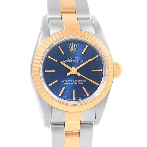 Photo of Rolex Oyster Perpetual NonDate Ladies Steel Yellow Gold Watch 76193