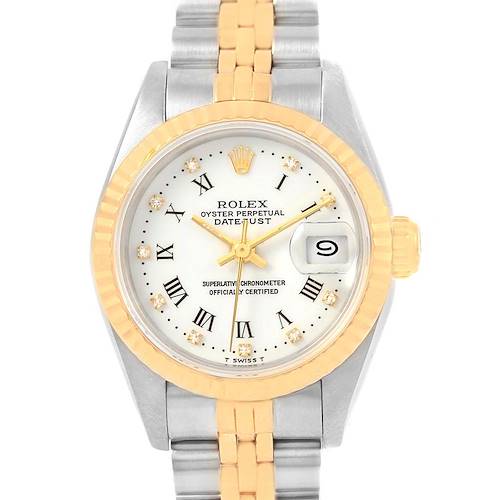 Photo of Rolex Datejust Steel Yellow Gold Roman Diamond Dial Ladies Watch 69173