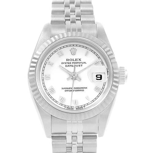 Photo of Rolex Datejust Ladies Steel White Gold White Roman Dial Watch 69174