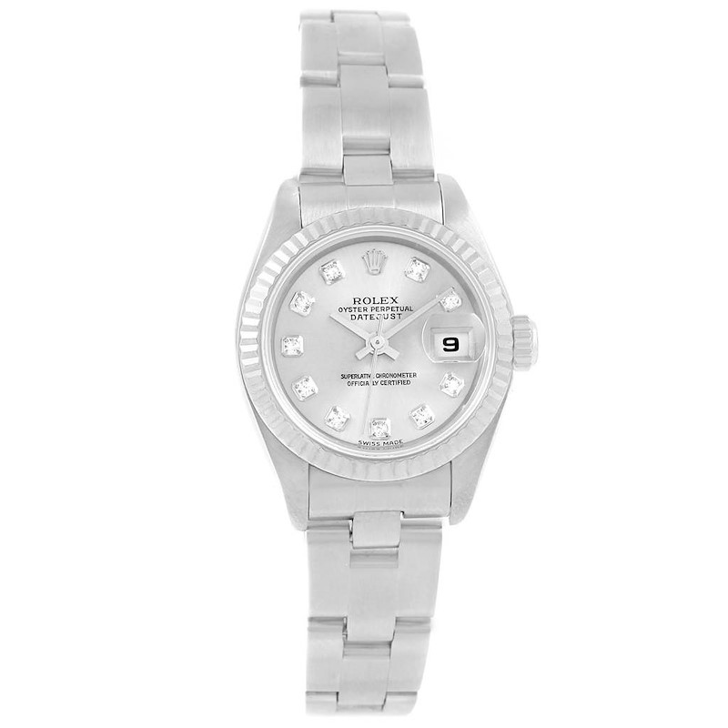 Rolex Datejust Silver Diamond Dial Steel Ladies Watch 79174 SwissWatchExpo