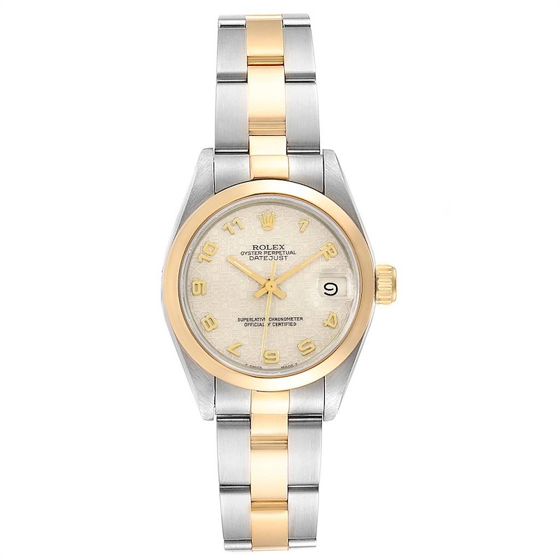 Rolex Datejust Steel Yellow Gold Jubilee Arabic Dial Ladies Watch 69163 SwissWatchExpo