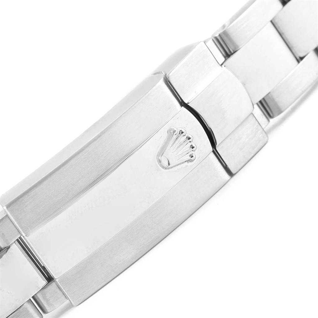 This image shows a close-up view of the clasp and bracelet of a Rolex Datejust 179174 Women's Stainless Steel White Dial 179174 Women's Stainless Steel White Dial watch.