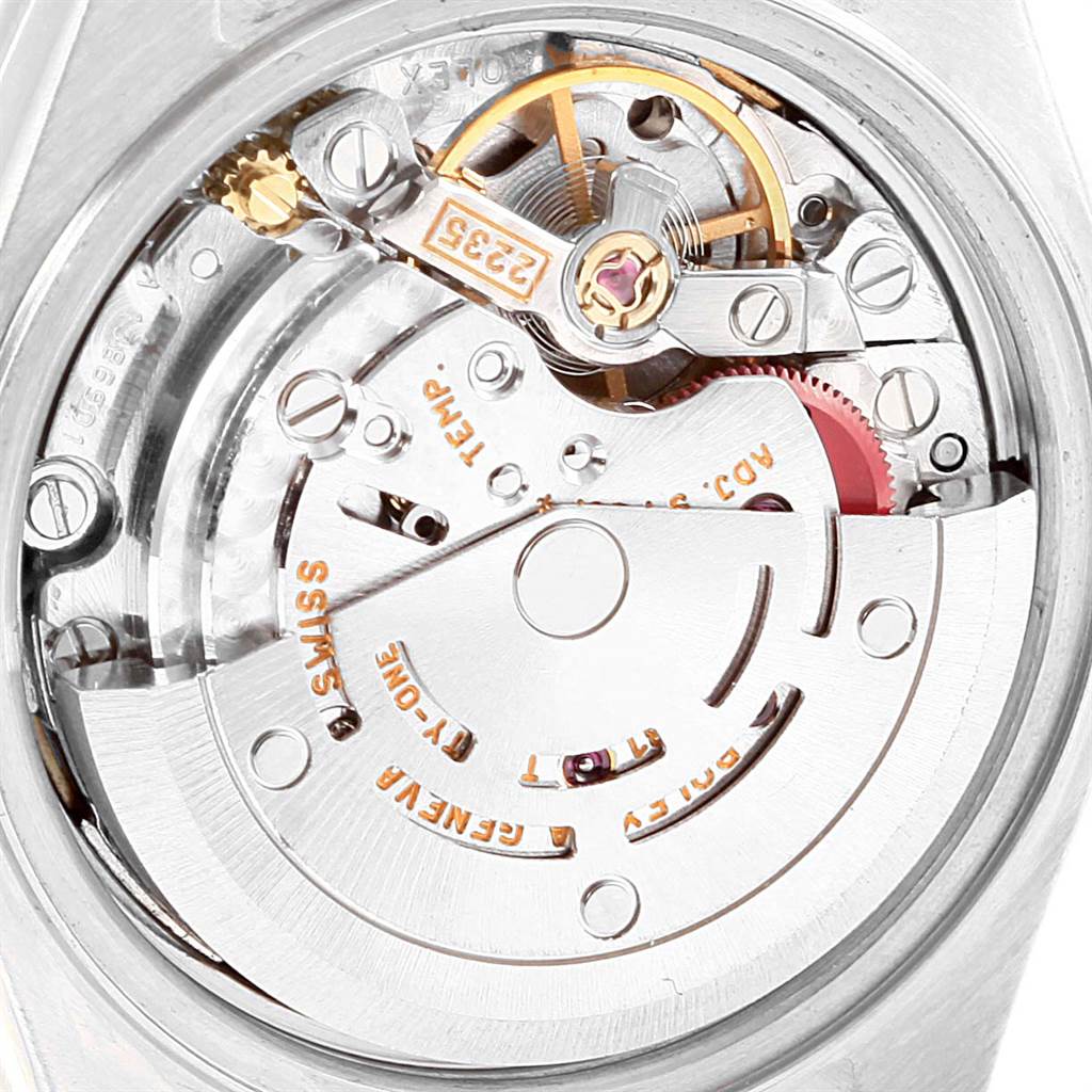 This image shows the internal mechanical movement of a Rolex Datejust 79174 Women's Stainless Steel Mother of Pearl Dial 79174 Women's Stainless Steel Mother of Pearl Dial watch, viewed from the back.