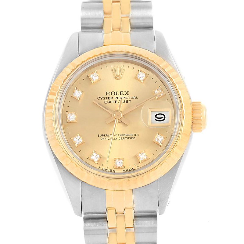 Rolex Datejust Steel Yellow Gold Diamond Ladies Watch 6917 SwissWatchExpo