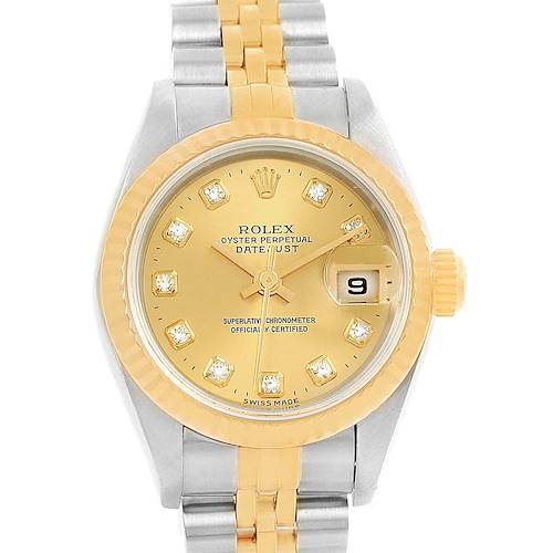 Photo of Rolex Datejust 26 Steel Yellow Gold Diamond Dial Ladies Watch 79173