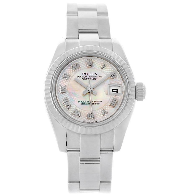 Rolex Datejust Steel White Gold MOP Dial Ladies Watch 179174 Box Papers SwissWatchExpo