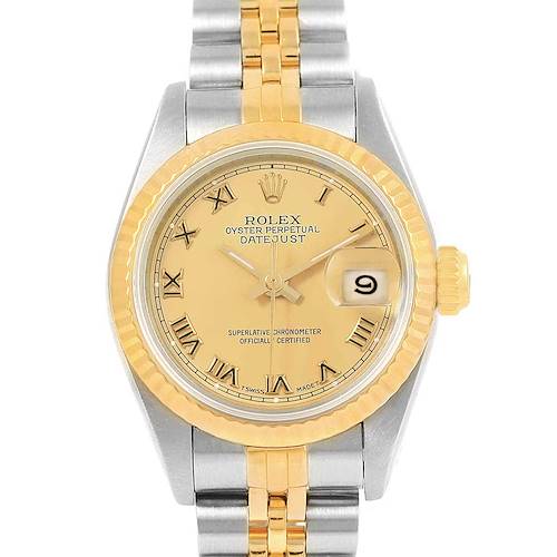 Photo of Rolex Datejust Steel Yellow Gold Roman Dial Ladies Watch 69163
