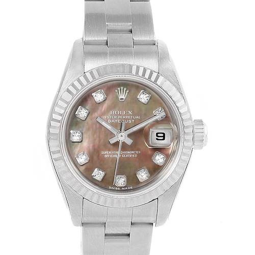 Photo of Rolex Datejust MOP Diamond Steel White Gold Ladies Watch 79174 Unworn