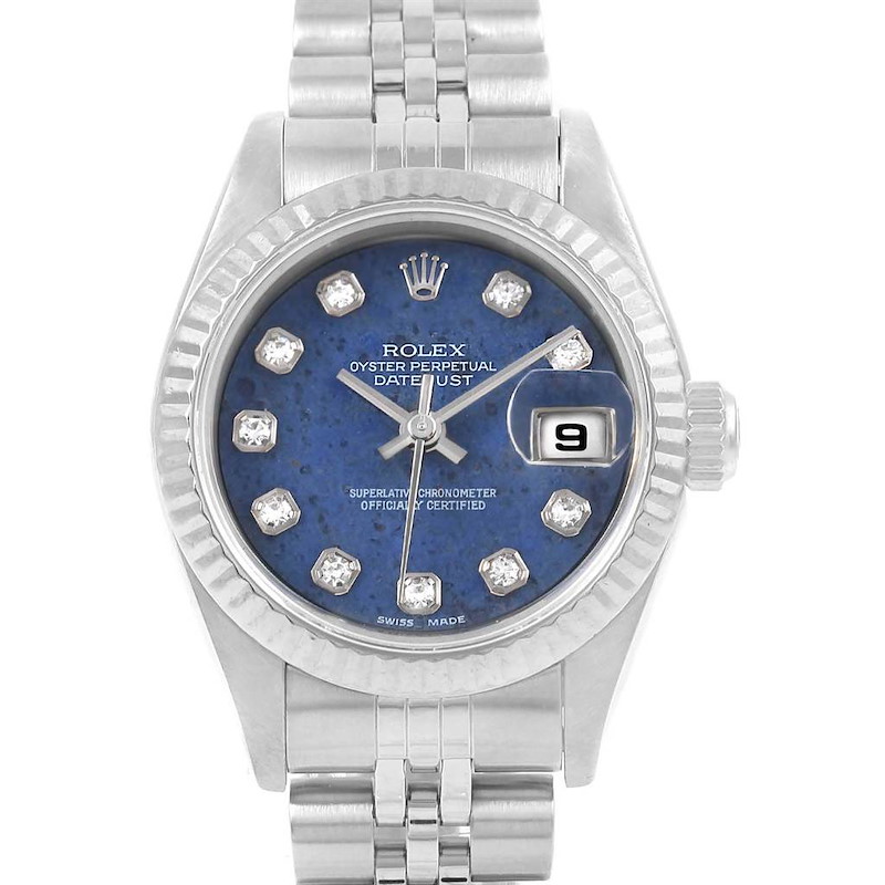 Rolex Datejust 26 Blue Sodalite Diamond Steel Ladies Watch 79174 SwissWatchExpo