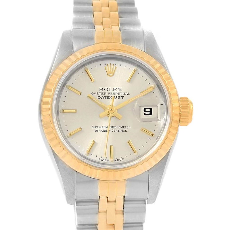 Rolex Datejust 26 Steel Yellow Gold Silver Dial Ladies Watch 79173 SwissWatchExpo
