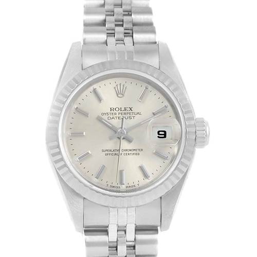 Photo of Rolex Datejust 26mm Steel White Gold Ladies Watch 69174 Box Papers