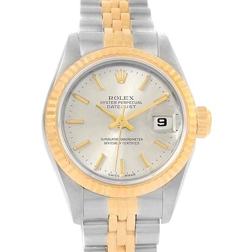 Photo of Rolex Datejust Steel Yellow Gold Silver Baton Dial Ladies Watch 79173