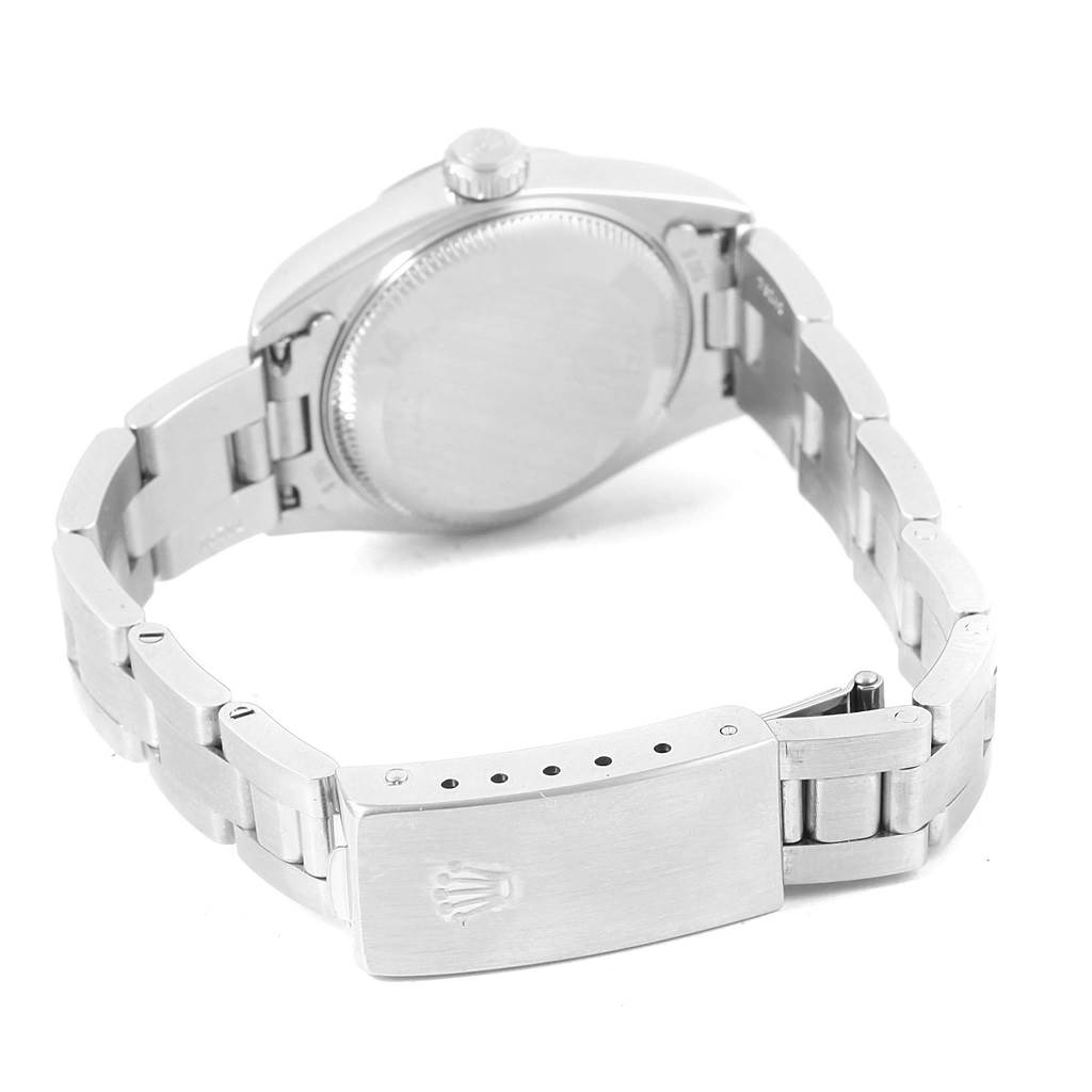 This image shows the backside and clasp of a Rolex Datejust 79160 Women's Stainless Steel Silver Dial 79160 Women's Stainless Steel Silver Dial watch.