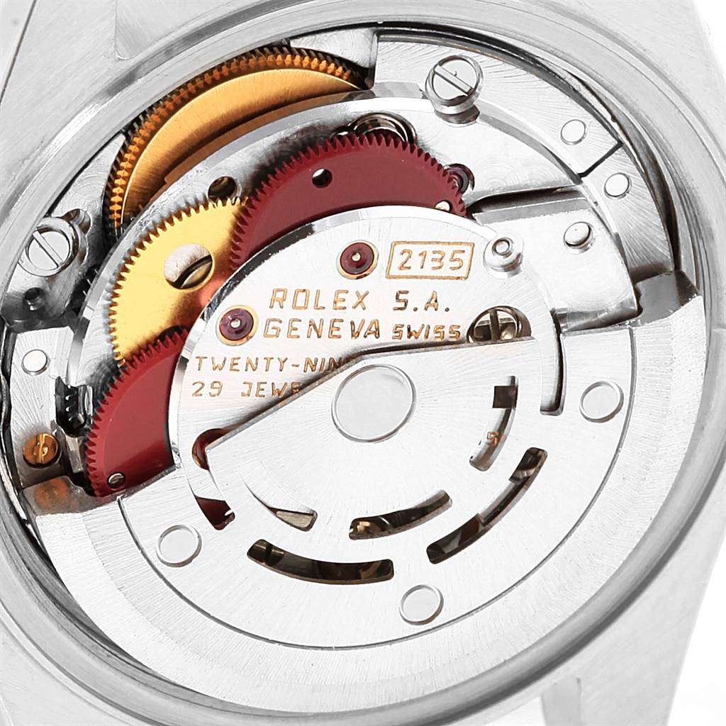 This image shows the inner mechanical movement of a Rolex Datejust 69173 Women's Stainless Steel Black Dial 69173 Women's Stainless Steel Black Dial watch, viewed from the back.