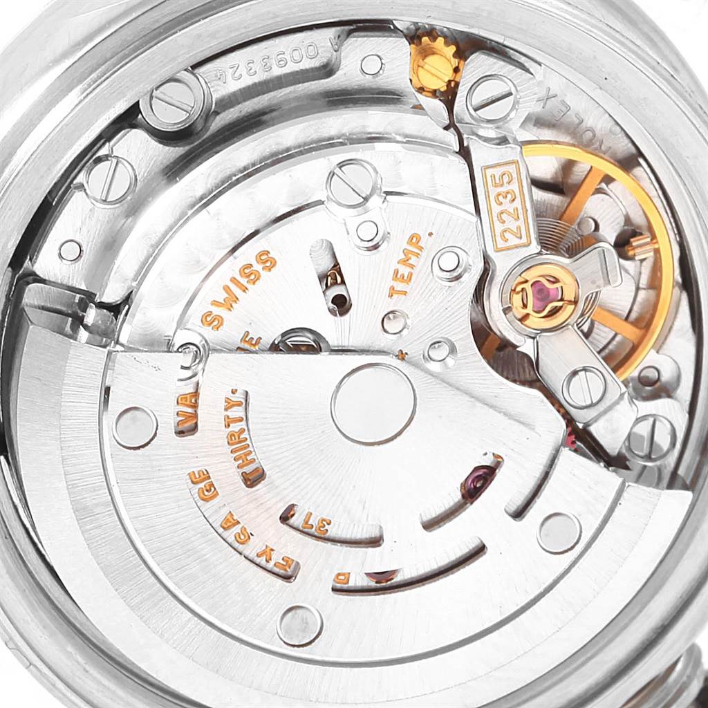 The image shows the internal mechanism of a Rolex Datejust 79174 Women
s Stainless Steel Silver Dial 79174 Women
s Stainless Steel Silver Dial watch, highlighting the automatic movement components.